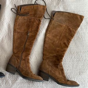 Brown Børn suede Knee high boots